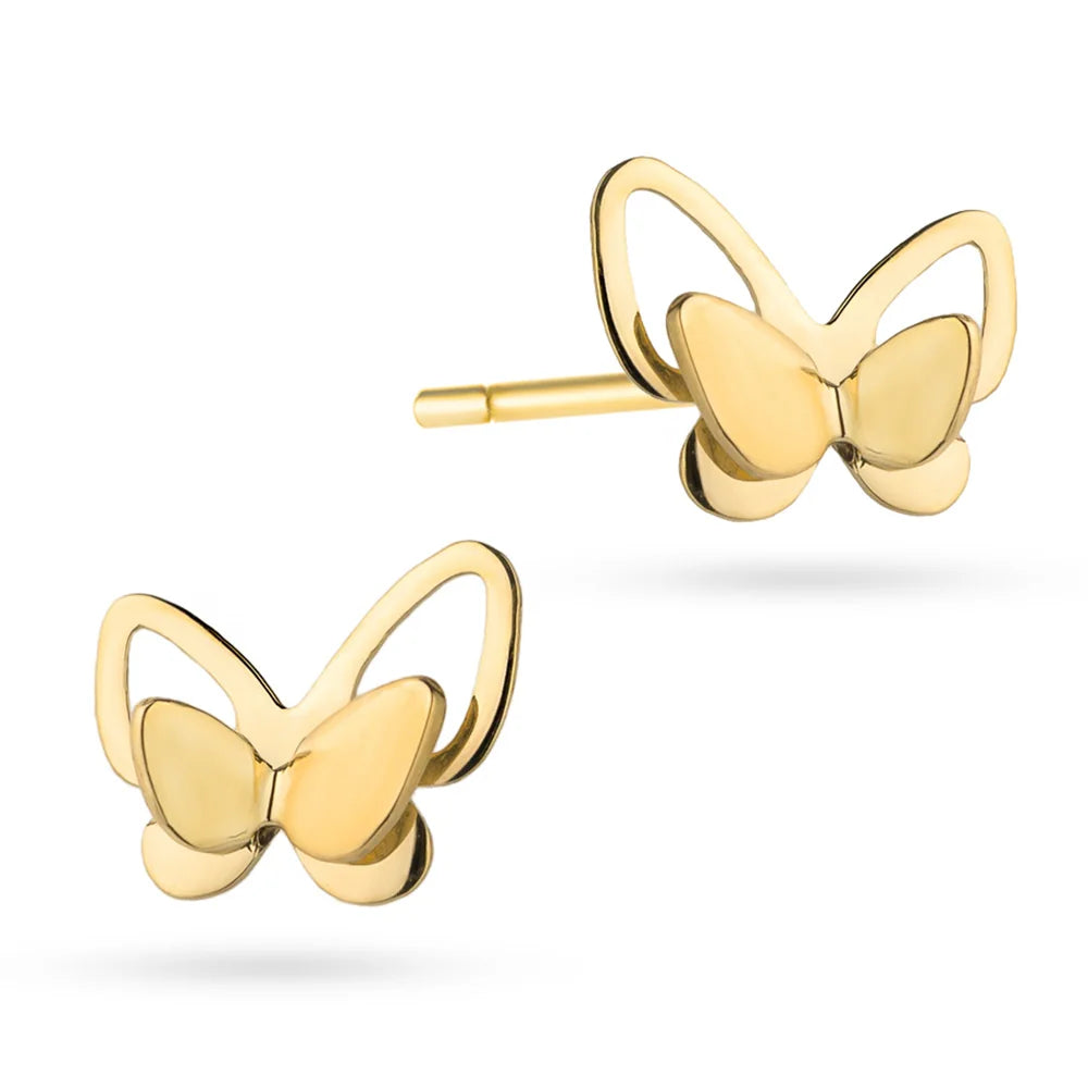Kinder-Gold-Schmetterlingsohrringe