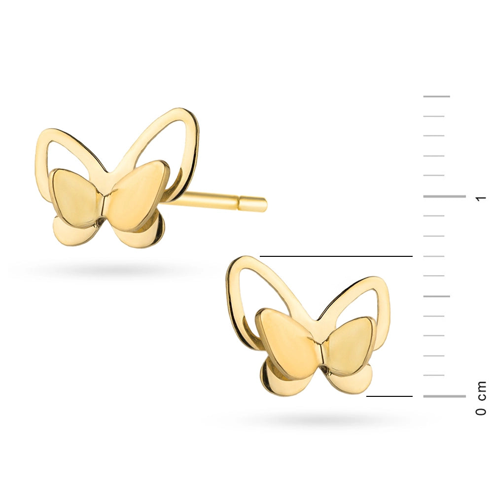Kinder-Gold-Schmetterlingsohrringe