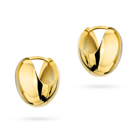 Yellow Gold Bold Ball Earrings with English Clasp | 585 (14k) Yellow Gold English Clasp Earrings