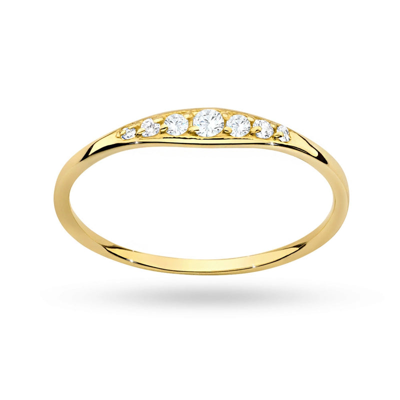 Gelbgold filigraner Ring mit Zirkonia