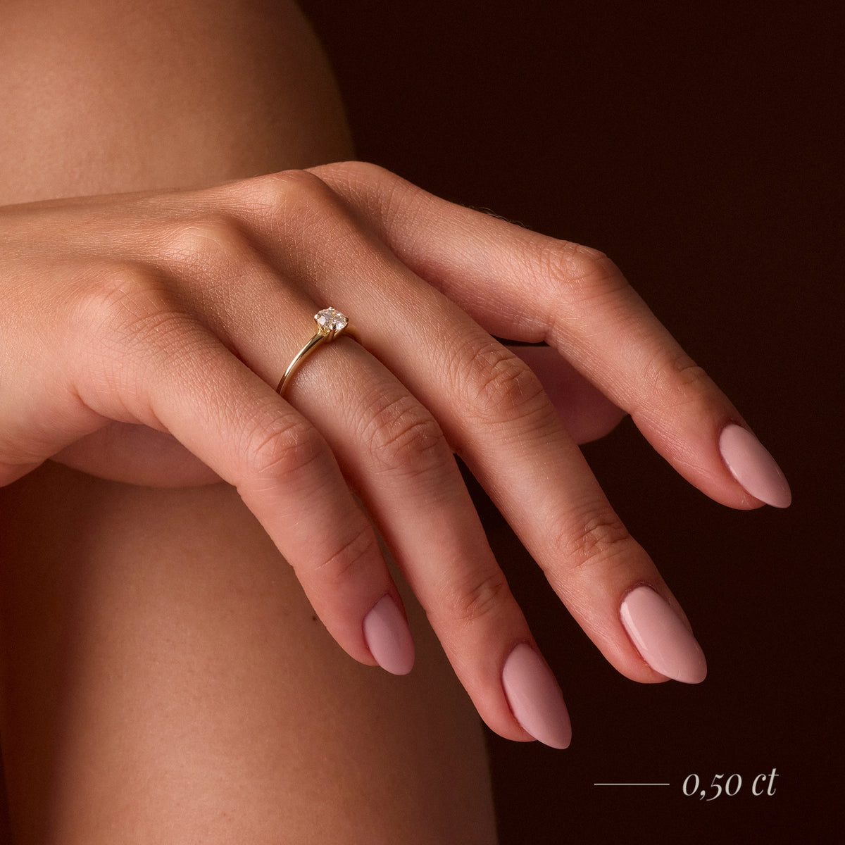 Gremari Seven Grace Verlobungsring aus Roségold mit 1,00 ct Naturdiamant – Round/Brilliant