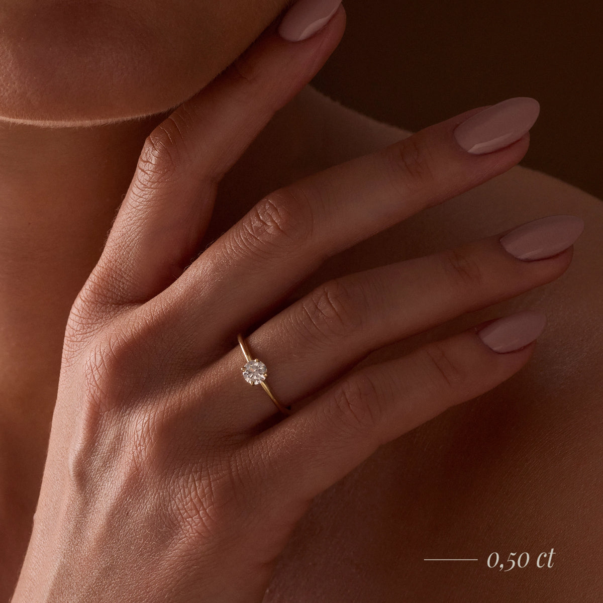 Gremari Seven Grace Verlobungsring aus Roségold mit 1,00 ct Naturdiamant – Round/Brilliant