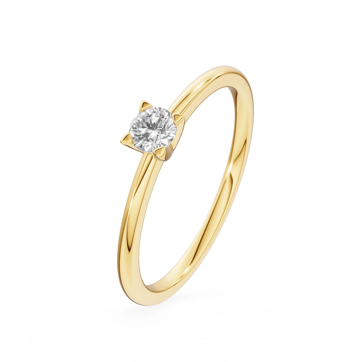 Gremari Seven Grace Verlobungsring aus Gelbgold mit 0,15 ct Labordiamant – Round/Brilliant