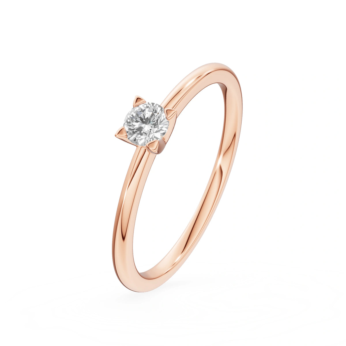 Gremari Seven Grace Verlobungsring aus Roségold mit 0,15 ct Naturdiamant – Round/Brilliant