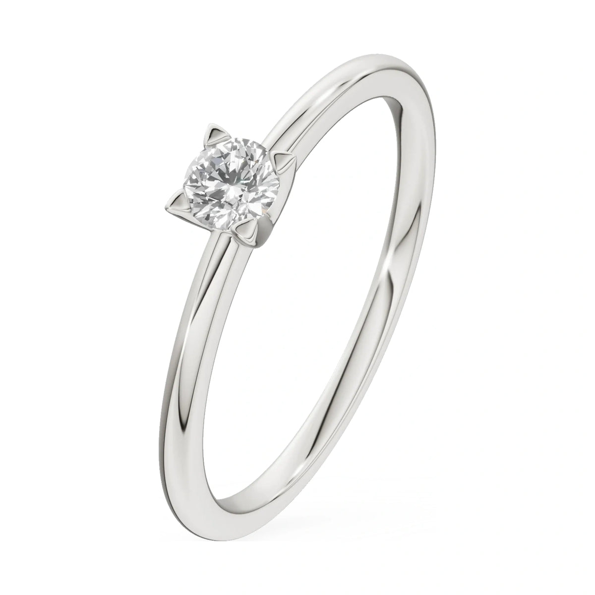 0.15 ct round-cut lab-grown diamond GREMARI Seven Grace engagement ring in 14K white gold