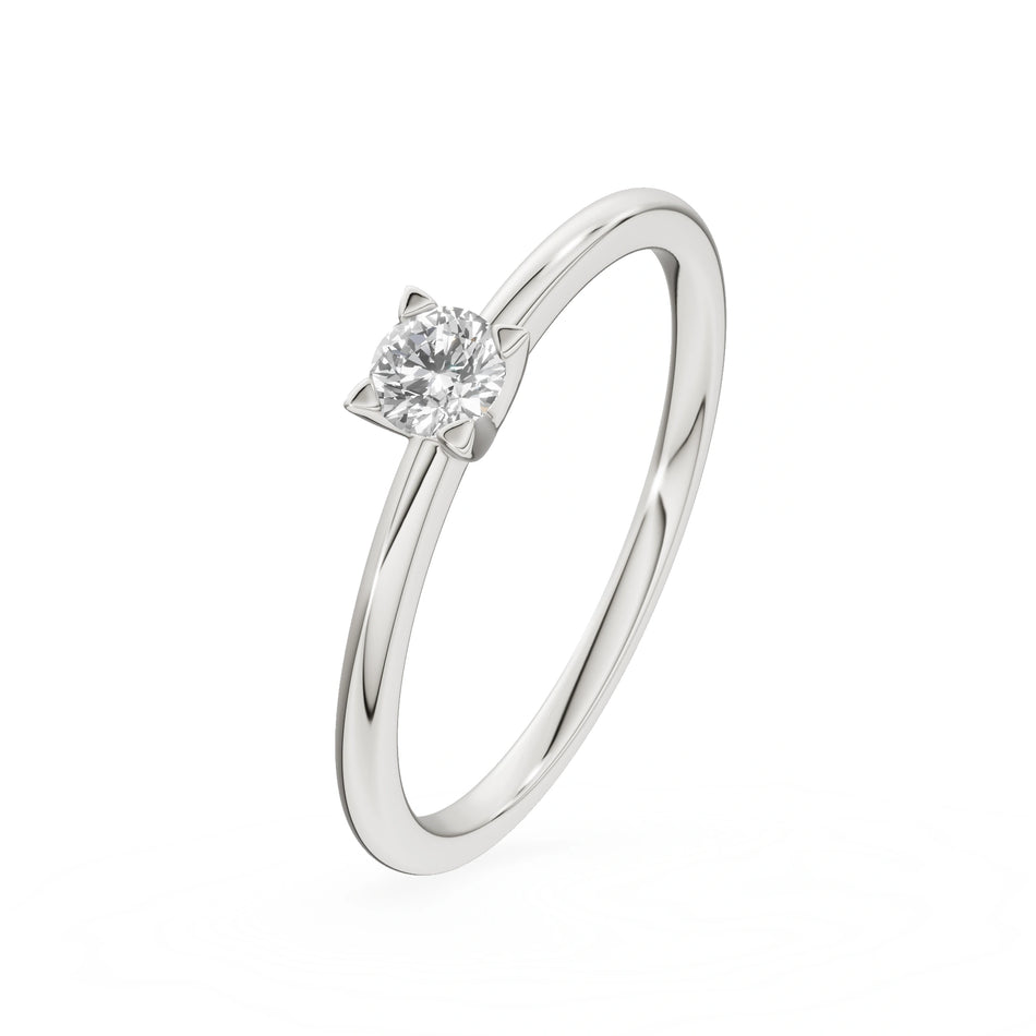 Gremari Seven Grace Verlobungsring aus Weißgold mit 0,15 ct Labordiamant – Round/Brilliant