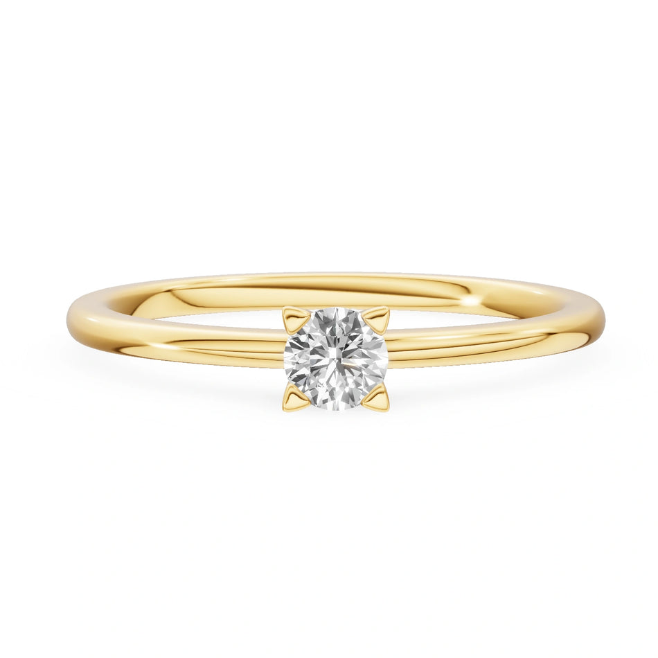 Gremari Seven Grace Verlobungsring aus Gelbgold mit 0,15 ct Labordiamant – Round/Brilliant