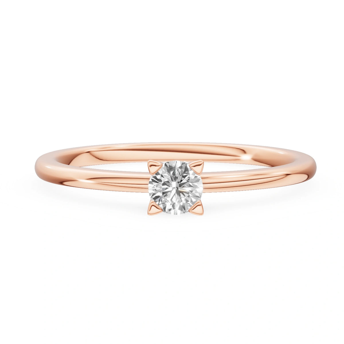 Gremari Seven Grace Verlobungsring aus Roségold mit 0,15 ct Labordiamant – Round/Brilliant