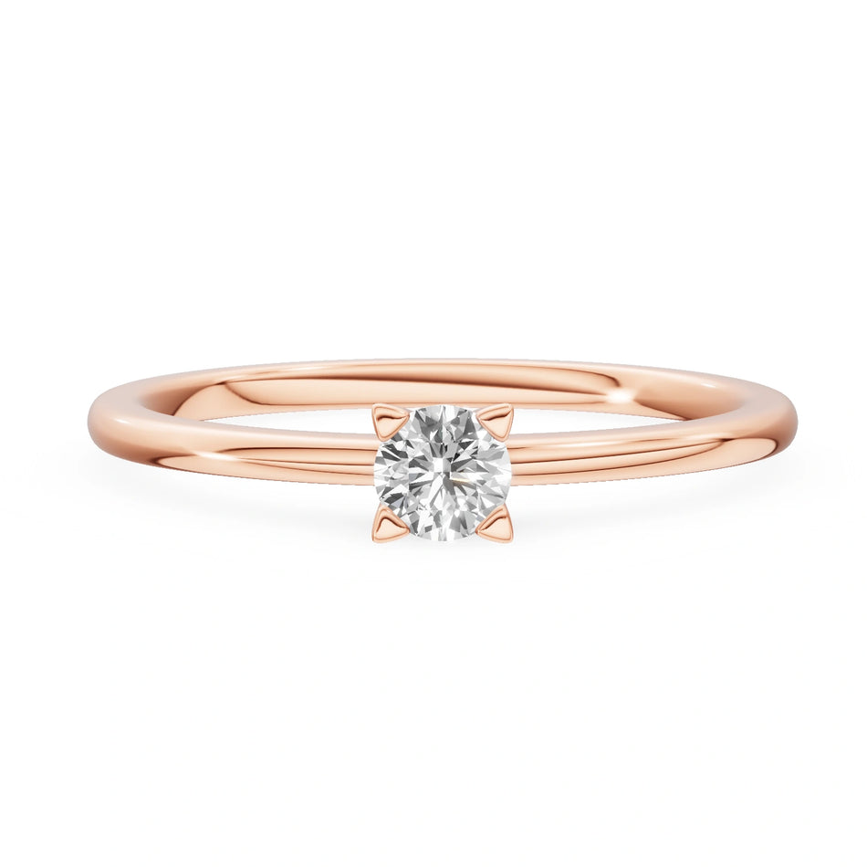 Gremari Seven Grace Verlobungsring aus Roségold mit 0,15 ct Labordiamant – Round/Brilliant