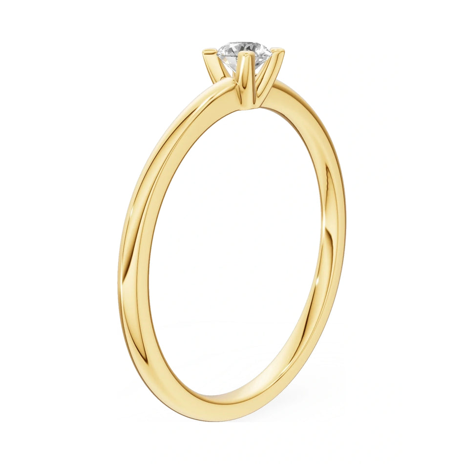 14K yellow gold GREMARI Seven Grace ring with 0.15 ct round-cut lab-grown diamond