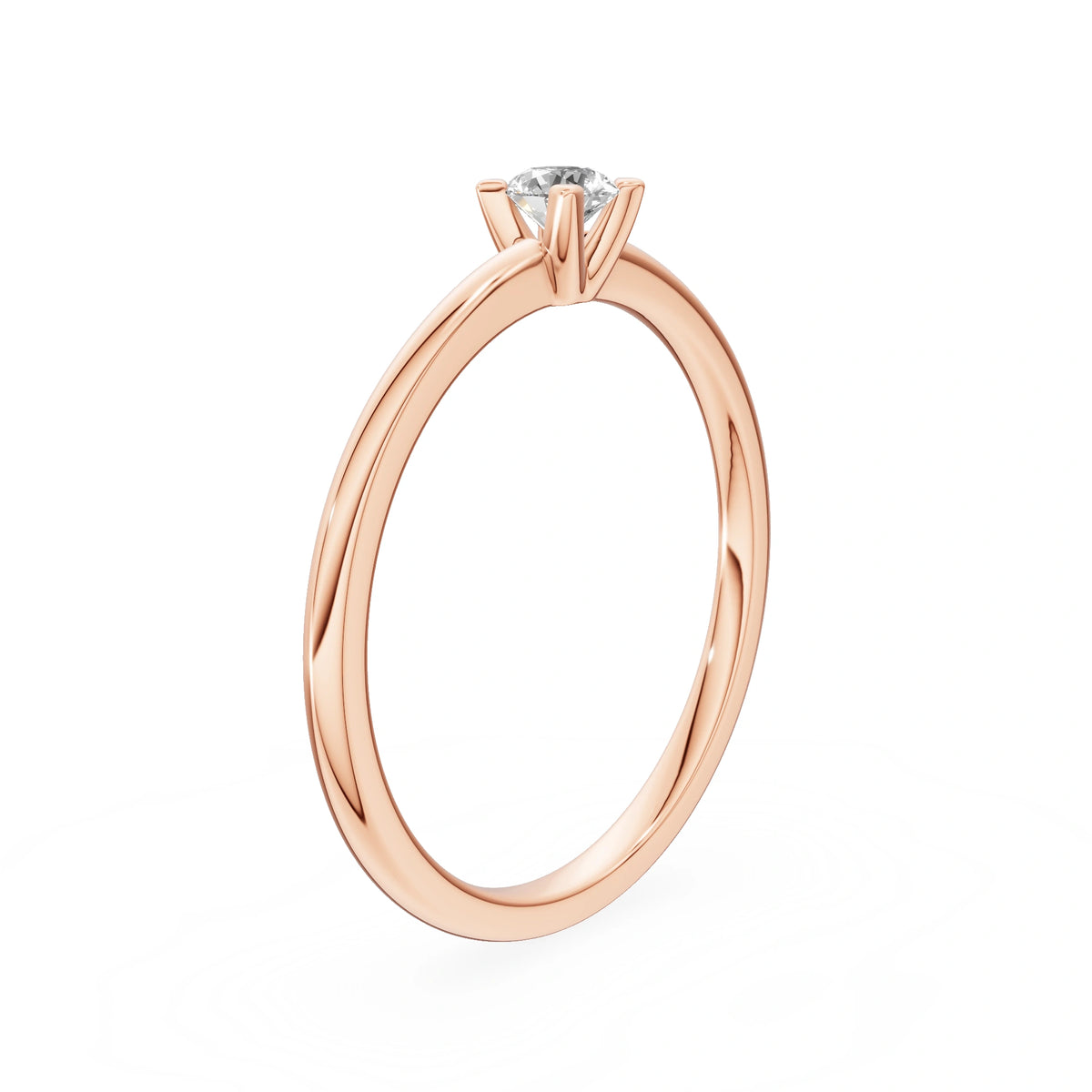 Gremari Seven Grace Verlobungsring aus Roségold mit 0,15 ct Naturdiamant – Round/Brilliant