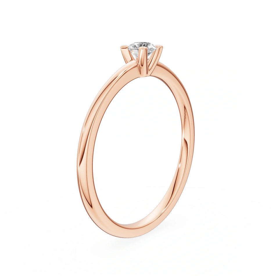 Gremari Seven Grace Verlobungsring aus Roségold mit 0,15 ct Labordiamant – Round/Brilliant