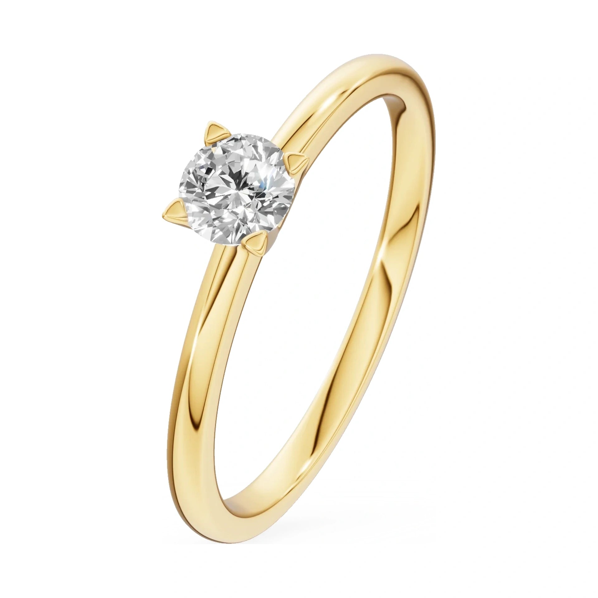 0.30 ct round-cut lab-grown diamond GREMARI Seven Grace engagement ring in 14K yellow gold