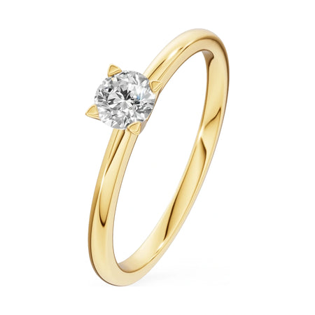 0.30 ct round-cut lab-grown diamond GREMARI Seven Grace engagement ring in 14K yellow gold