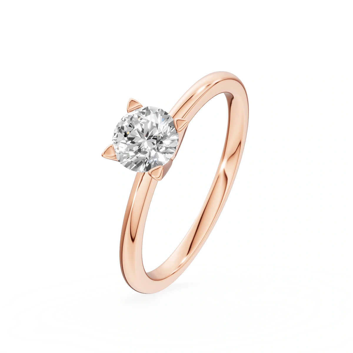 Gremari Seven Grace Verlobungsring aus Roségold mit 0,50 ct Naturdiamant – Round/Brilliant
