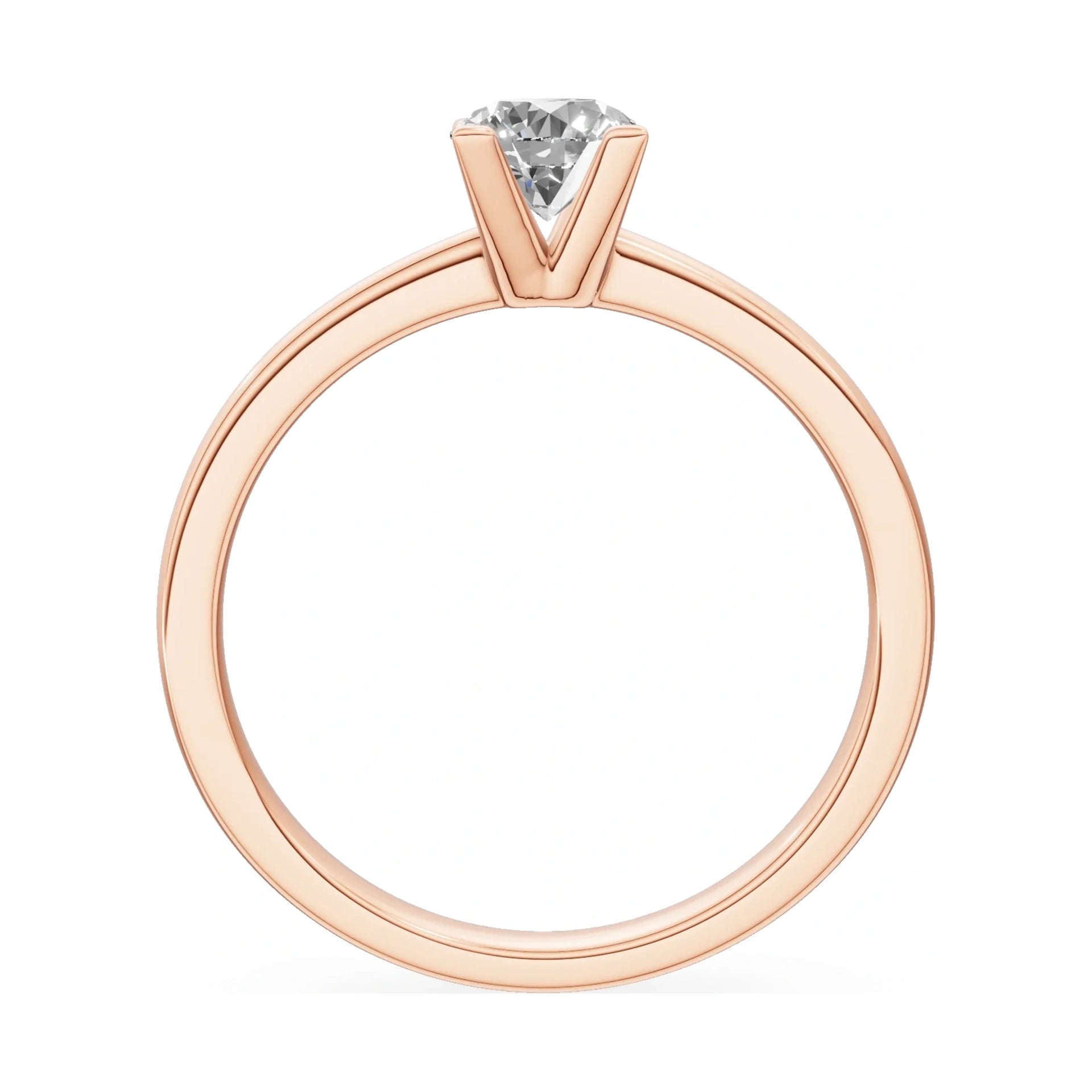 GREMARI Seven Grace round-cut lab-grown diamond engagement ring in 14K rose gold, 0.50 ct