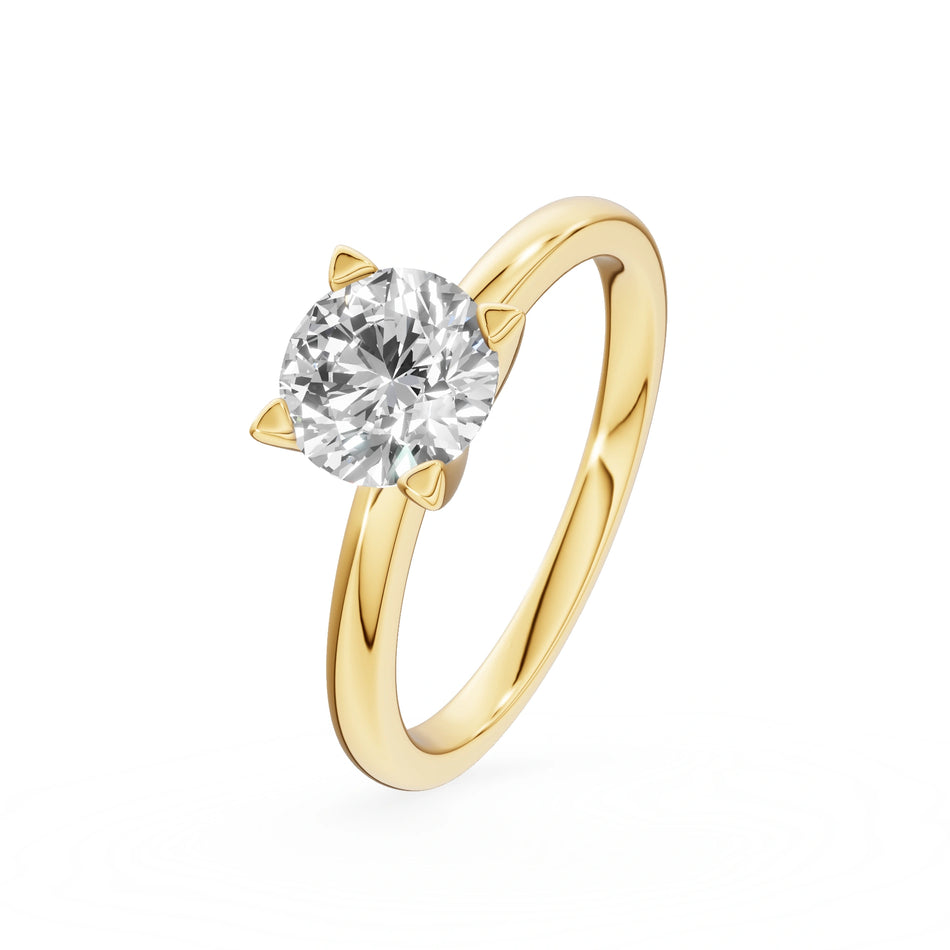 Gremari Seven Grace Verlobungsring aus Gelbgold mit 1,00 ct Labordiamant – Round/Brilliant