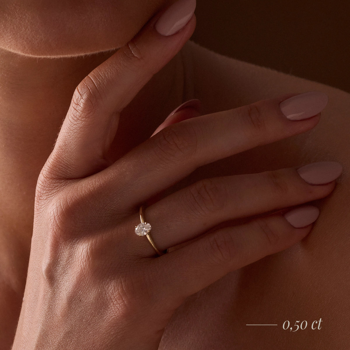 Gremari Seven Grace Verlobungsring aus Roségold mit 1,00 ct Naturdiamant – Oval