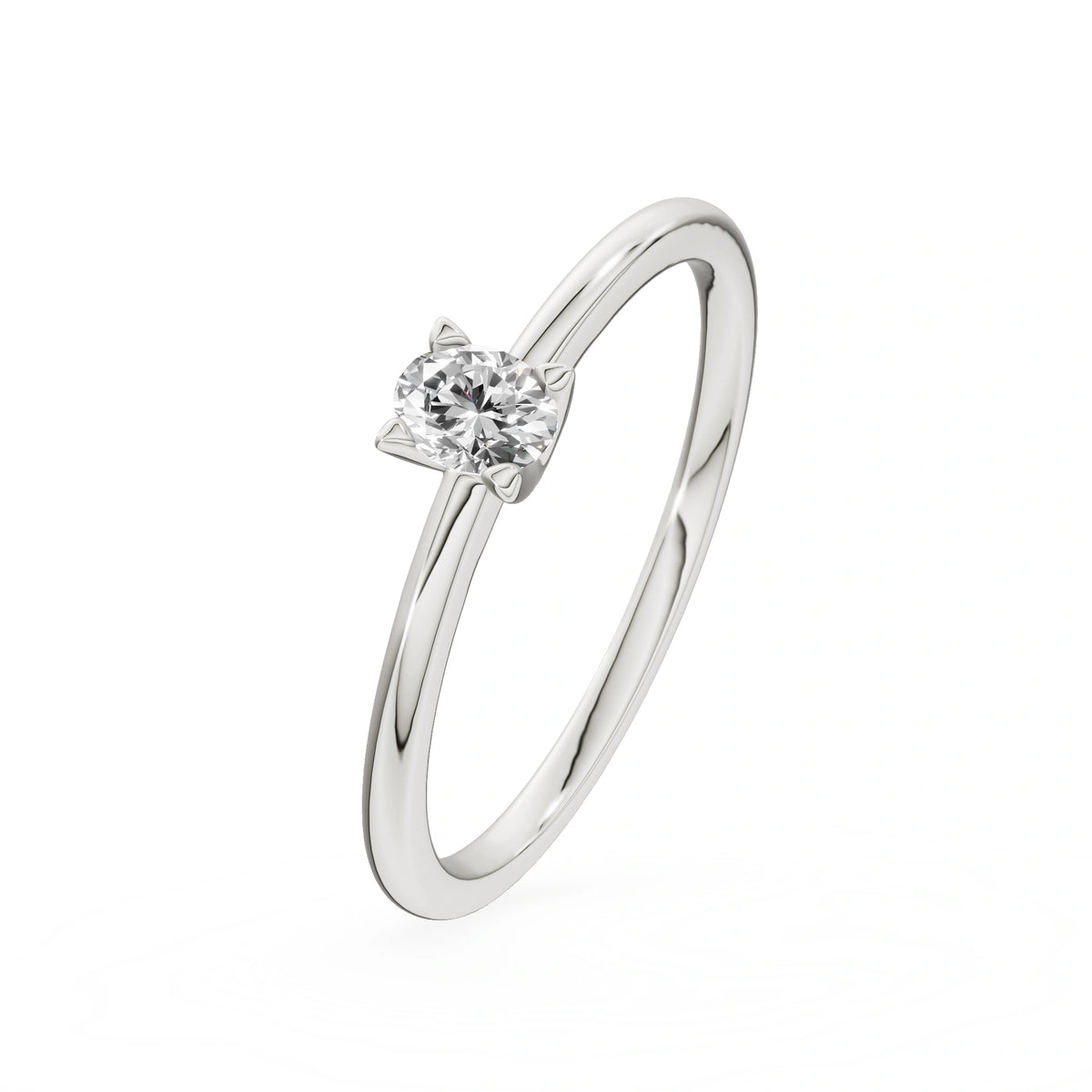 Gremari Seven Grace Verlobungsring aus Weißgold mit 0,15 ct Naturdiamant – Oval