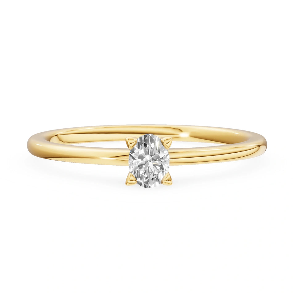 Gremari Seven Grace Verlobungsring aus Gelbgold mit 0,15 ct Labordiamant – Oval