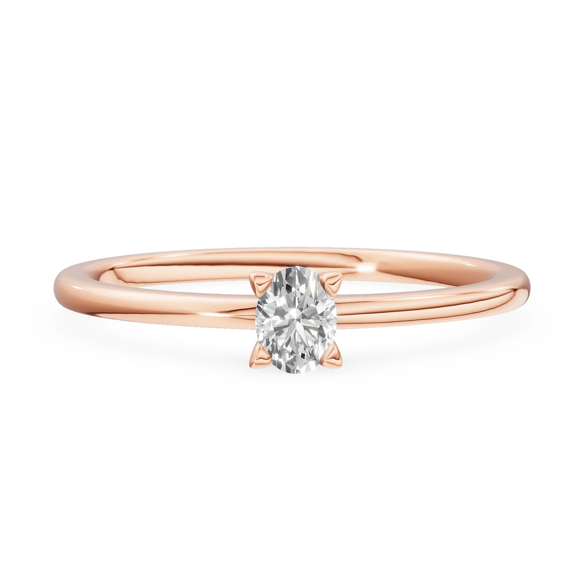 Gremari Seven Grace Verlobungsring aus Roségold mit 0,15 ct Labordiamant – Oval