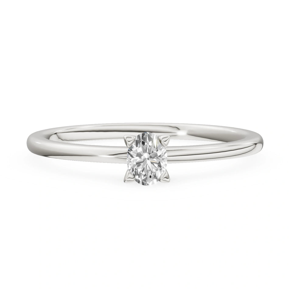 Gremari Seven Grace Verlobungsring aus Weißgold mit 0,15 ct Labordiamant – Oval