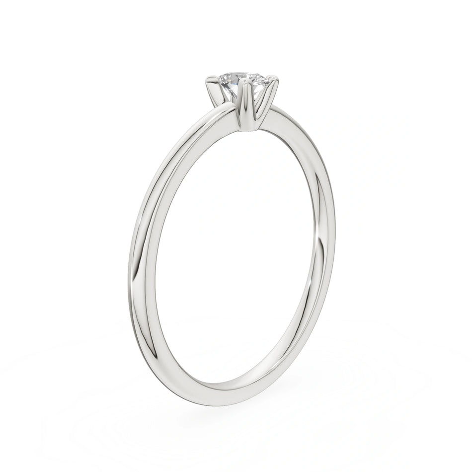 Gremari Seven Grace Verlobungsring aus Weißgold mit 0,15 ct Naturdiamant – Oval
