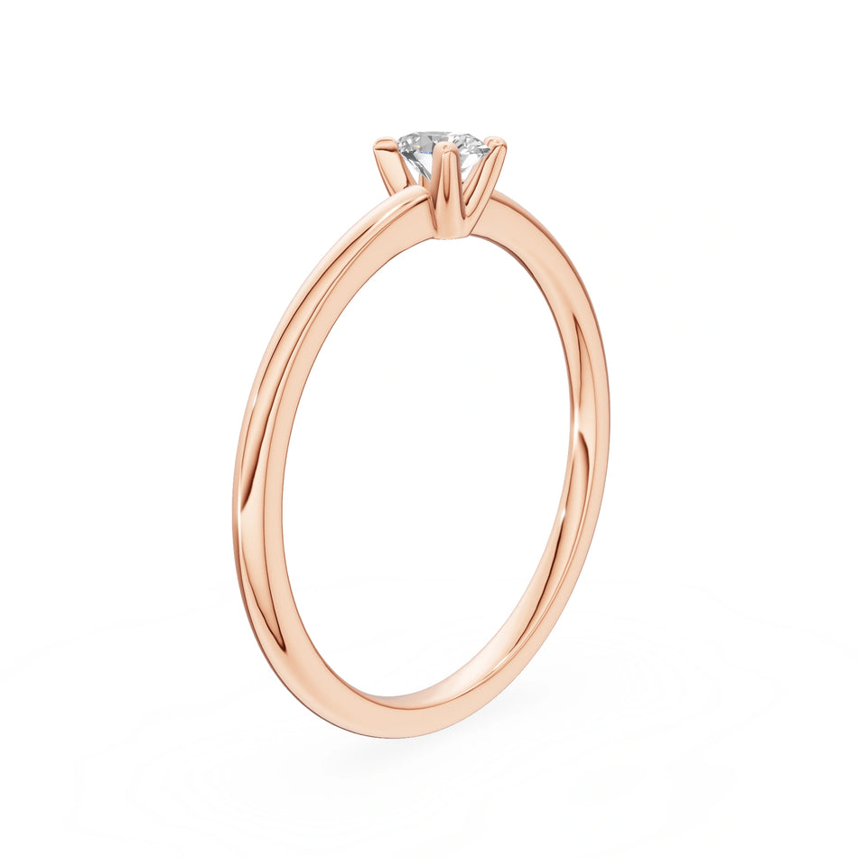 Gremari Seven Grace Verlobungsring aus Roségold mit 0,15 ct Naturdiamant – Oval