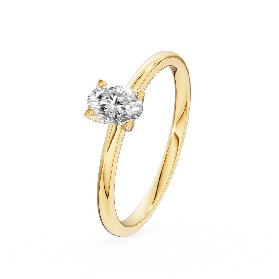 Gremari Seven Grace Verlobungsring aus Gelbgold mit 0,50 ct Labordiamant – Oval