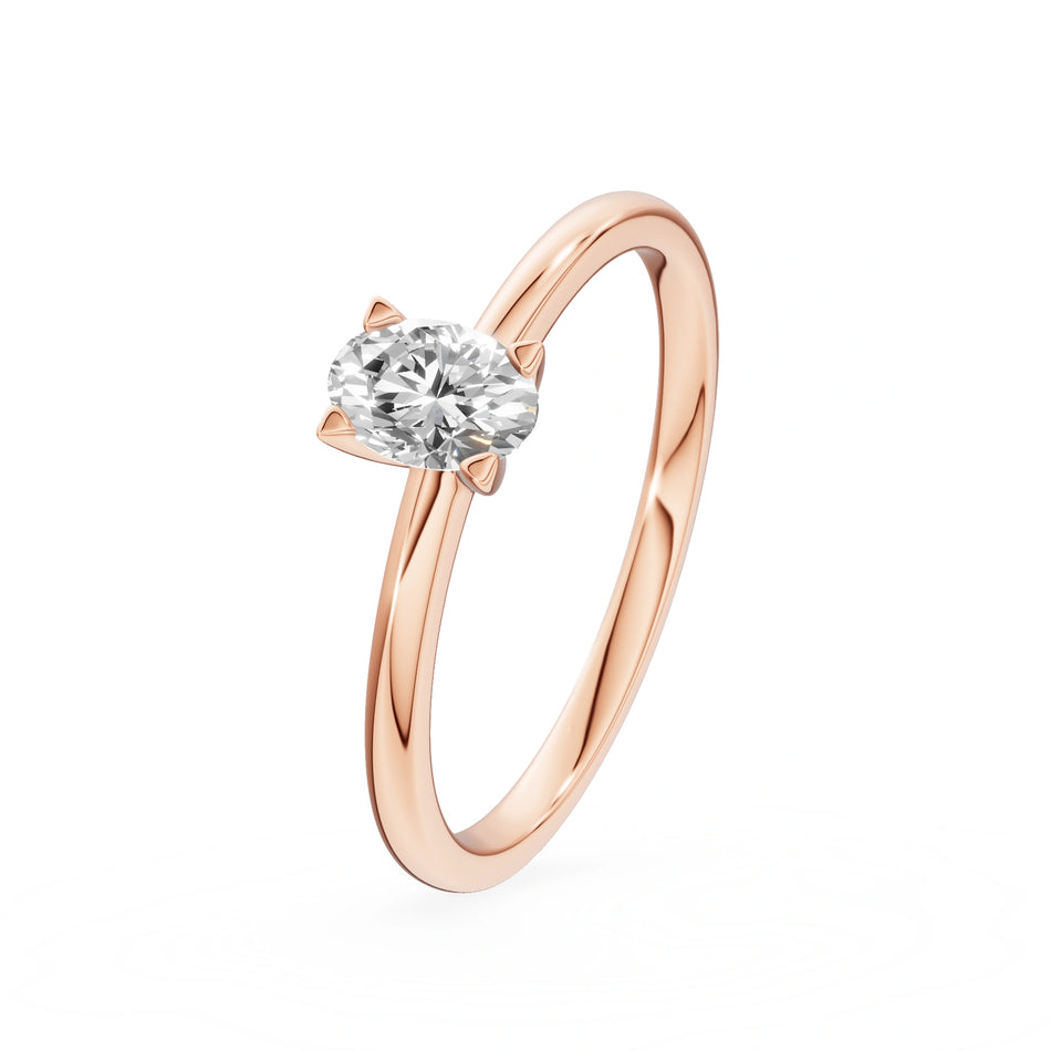 Gremari Seven Grace Verlobungsring aus Roségold mit 0,50 ct Labordiamant – Oval