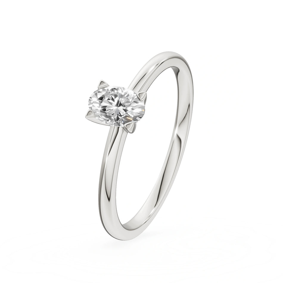 Gremari Seven Grace Verlobungsring aus Weißgold mit 0,50 ct Naturdiamant – Oval