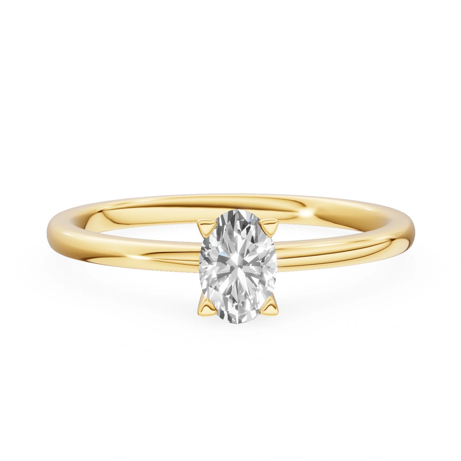 Gremari Seven Grace Verlobungsring aus Gelbgold mit 0,50 ct Labordiamant – Oval