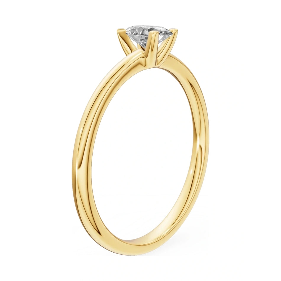 14K yellow gold GREMARI Seven Grace ring with 0.50 ct oval-cut lab-grown diamond