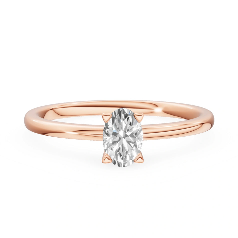 Gremari Seven Grace Verlobungsring aus Roségold mit 0,50 ct Naturdiamant – Oval