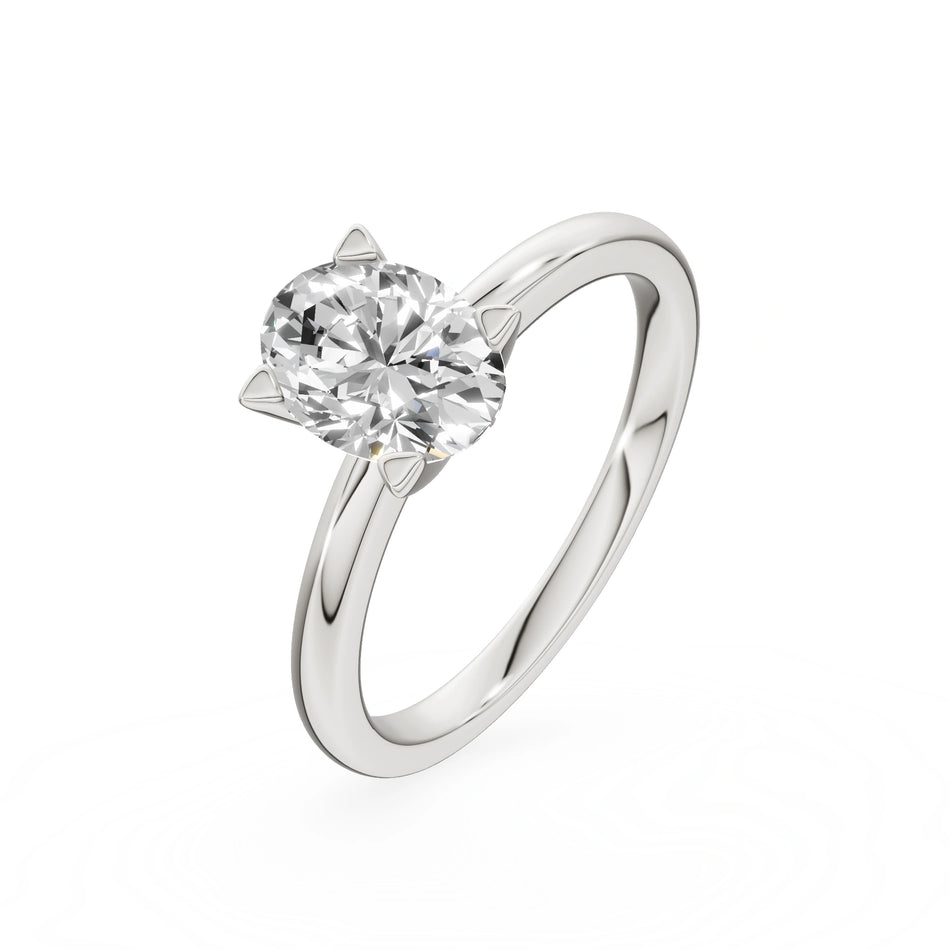 Gremari Seven Grace Verlobungsring aus Weißgold mit 1,00 ct Labordiamant – Oval