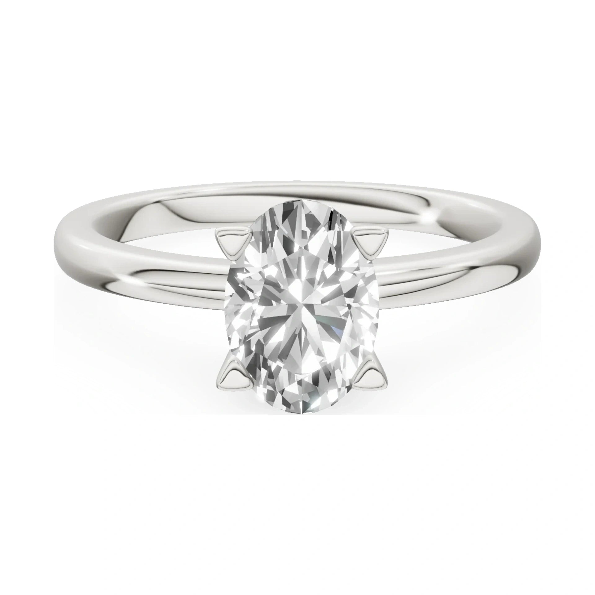 GREMARI Seven Grace 14K white gold engagement ring with 1.00 ct oval-cut lab-grown diamond