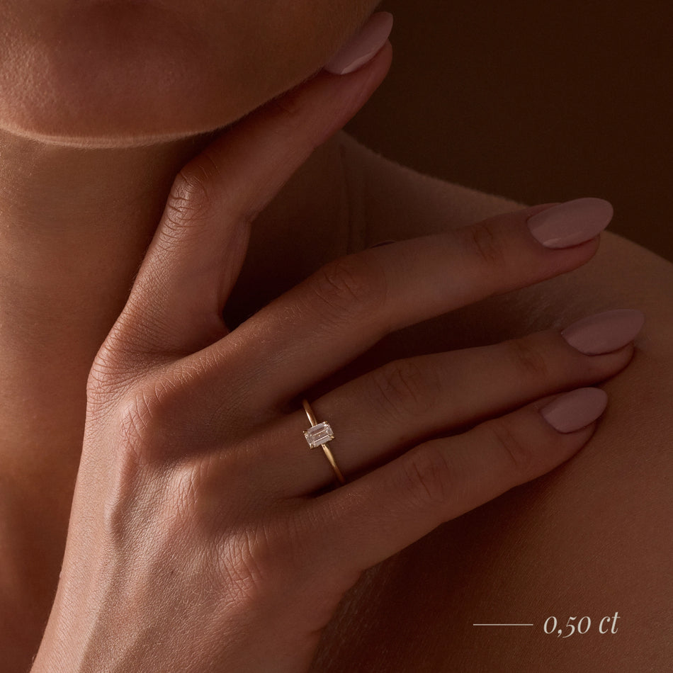 Gremari Seven Grace Verlobungsring aus Roségold mit 0,24 ct Naturdiamant – Emerald