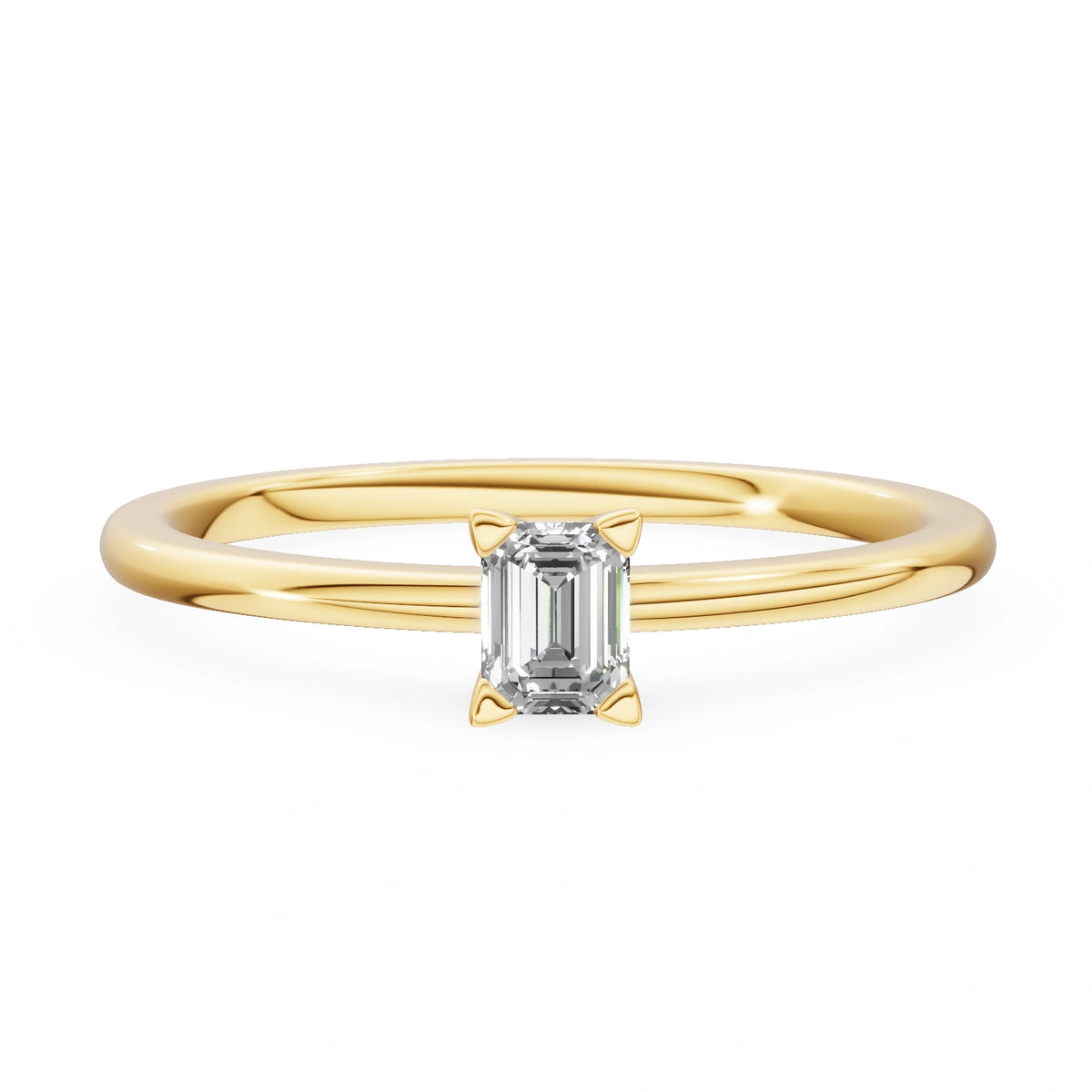 Gremari Seven Grace Verlobungsring aus Gelbgold mit 0,15 ct Naturdiamant – Emerald