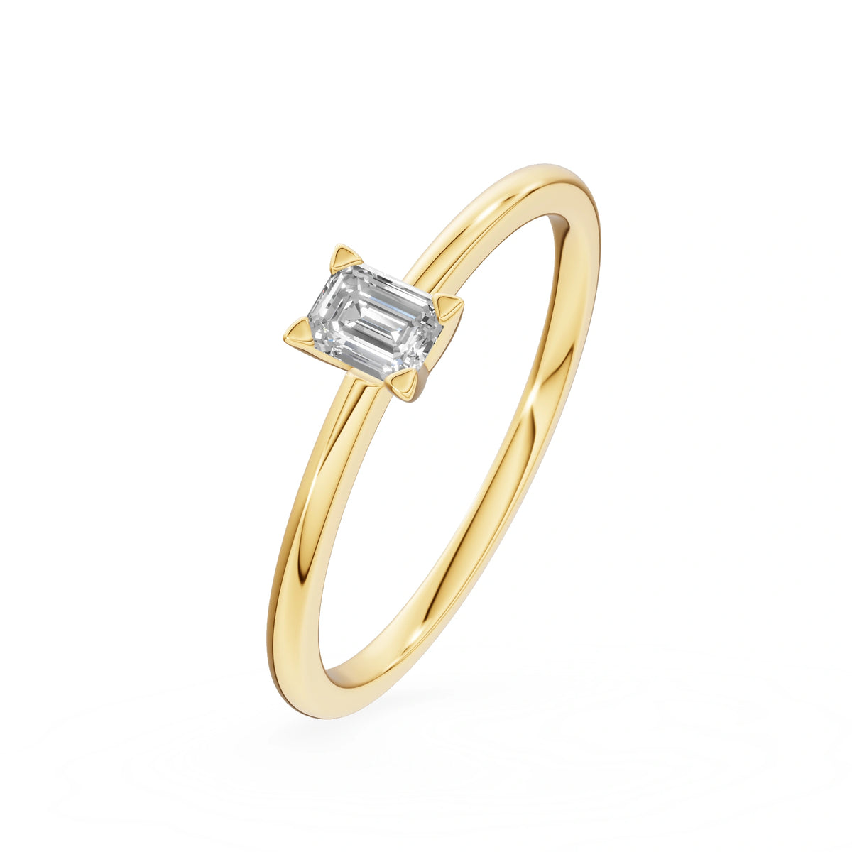 Gremari Seven Grace Verlobungsring aus Gelbgold mit 0,15 ct Naturdiamant – Emerald