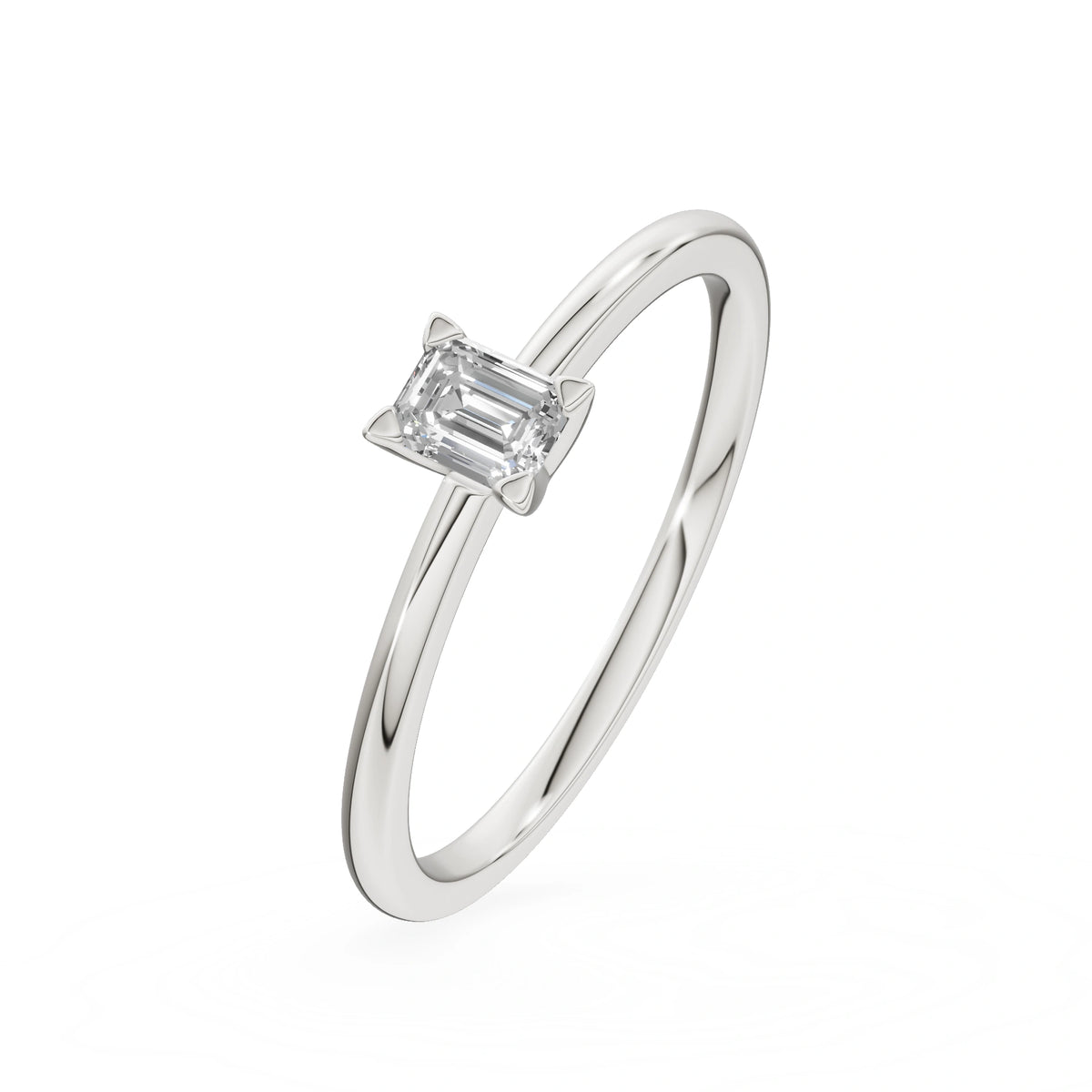 Gremari Seven Grace Verlobungsring aus Weißgold mit 0,15 ct Naturdiamant – Emerald