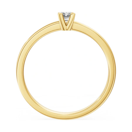 GREMARI Seven Grace emerald-cut lab-grown diamond engagement ring in 14K yellow gold, 0.15 ct