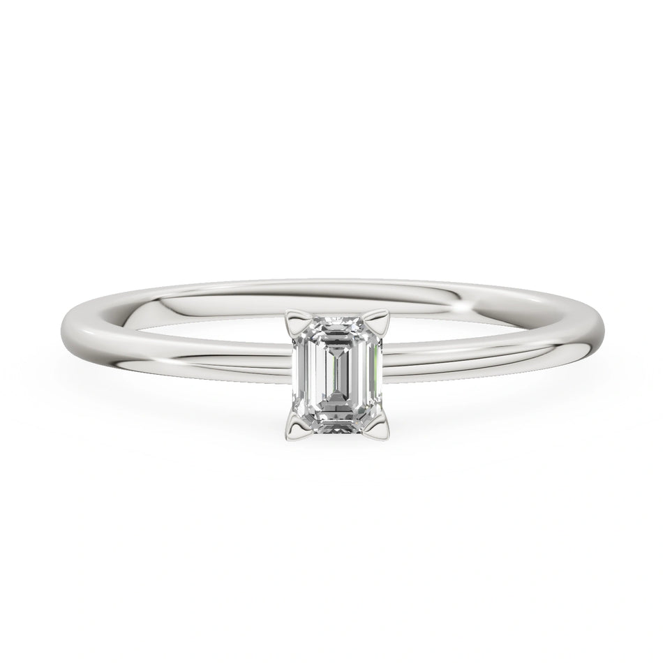 Gremari Seven Grace Verlobungsring aus Weißgold mit 0,15 ct Naturdiamant – Emerald