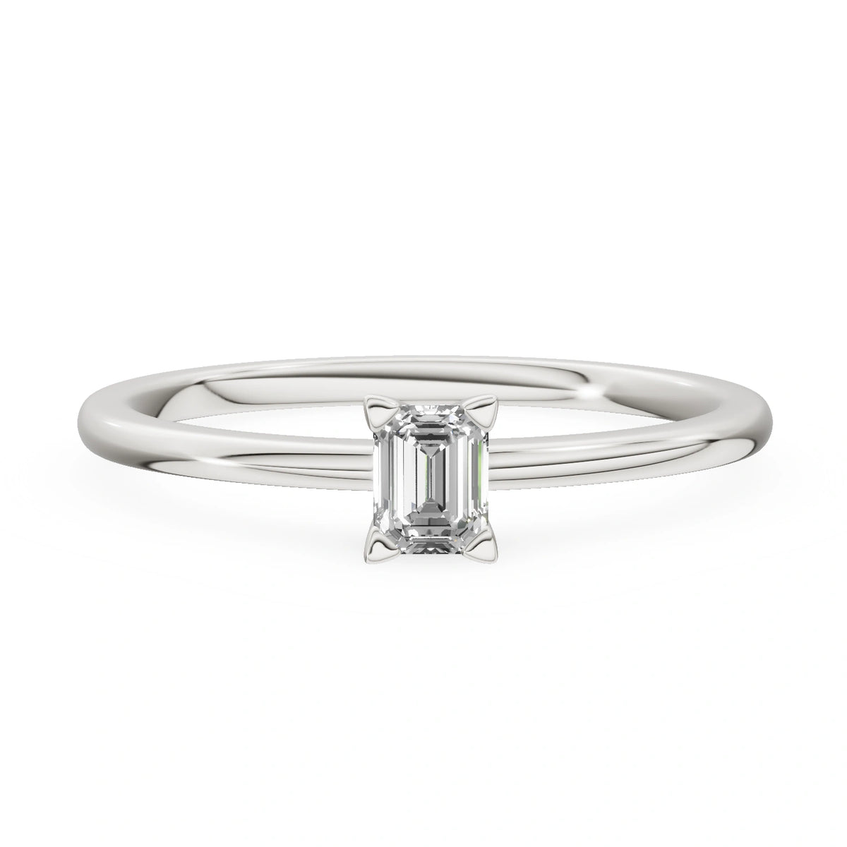 Gremari Seven Grace Verlobungsring aus Weißgold mit 0,15 ct Labordiamant – Emerald