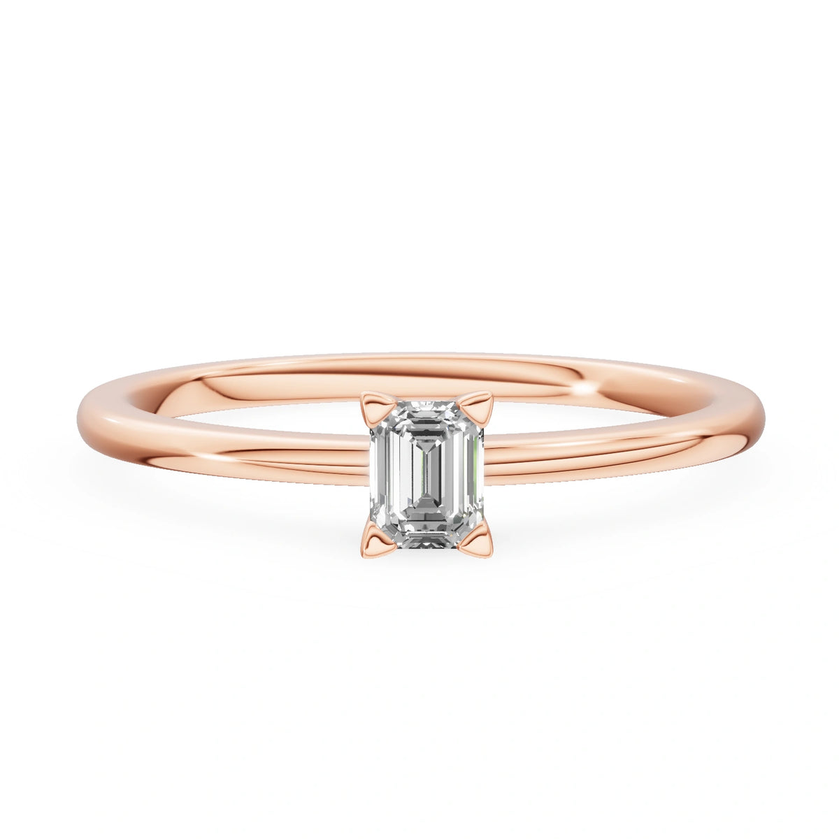 Gremari Seven Grace Verlobungsring aus Roségold mit 0,15 ct Naturdiamant – Emerald