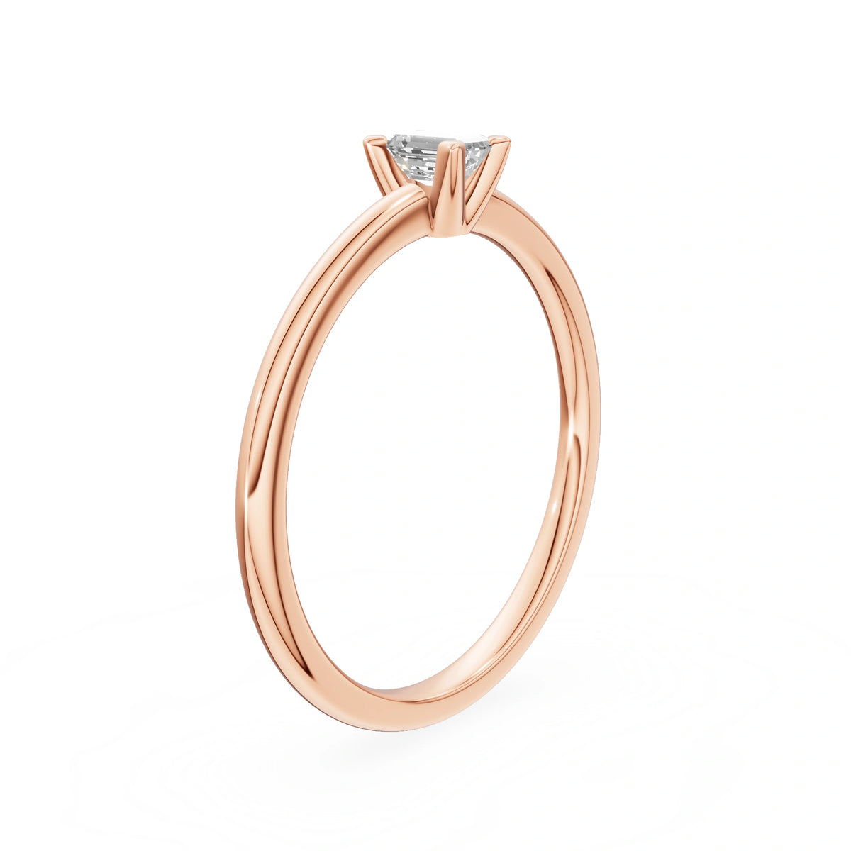 Gremari Seven Grace Verlobungsring aus Roségold mit 0,15 ct Labordiamant – Emerald