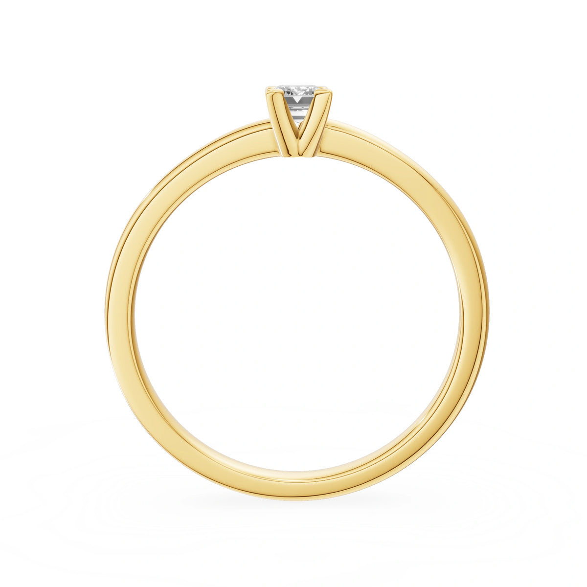 Gremari Seven Grace Verlobungsring aus Gelbgold mit 0,15 ct Naturdiamant – Emerald