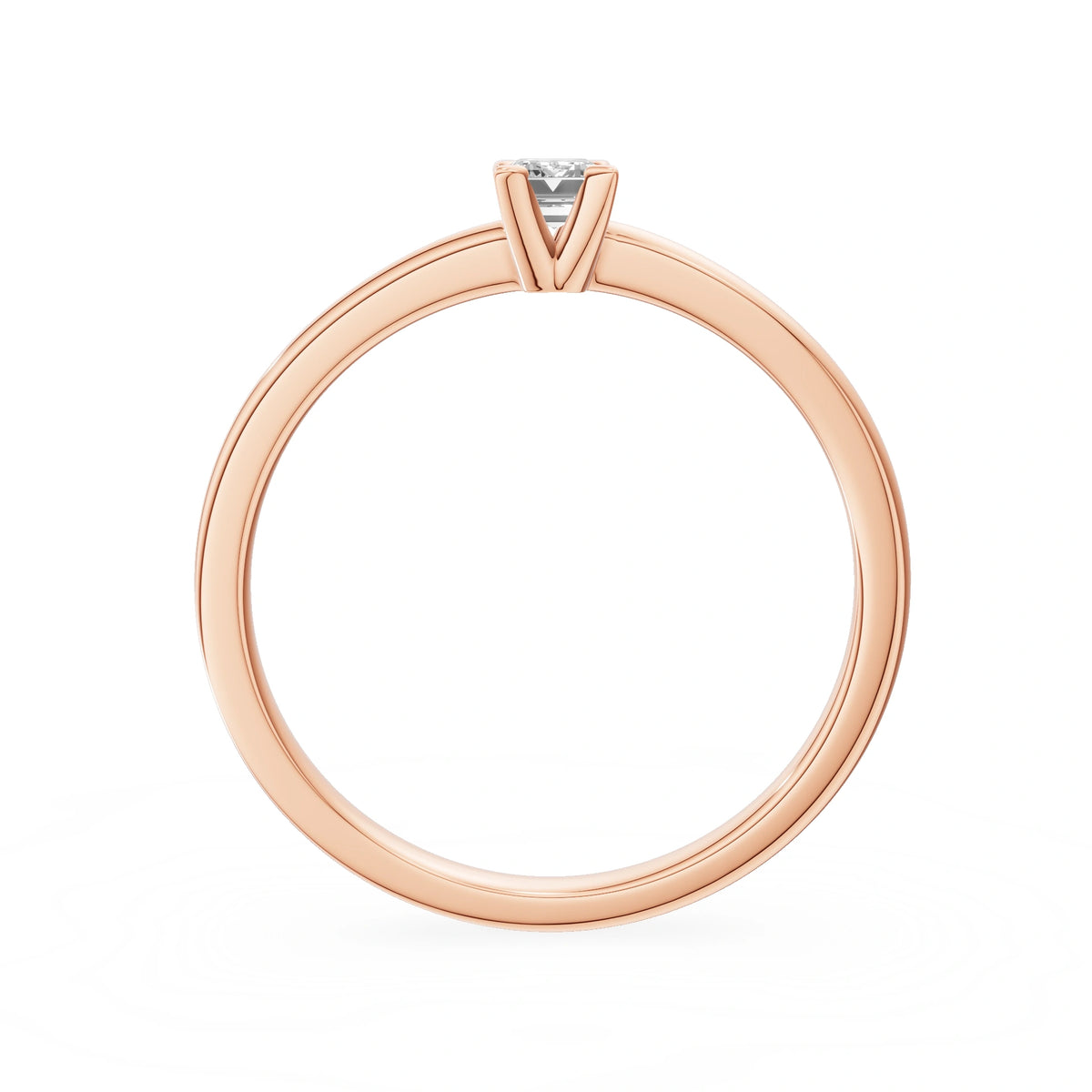Gremari Seven Grace Verlobungsring aus Roségold mit 0,15 ct Labordiamant – Emerald