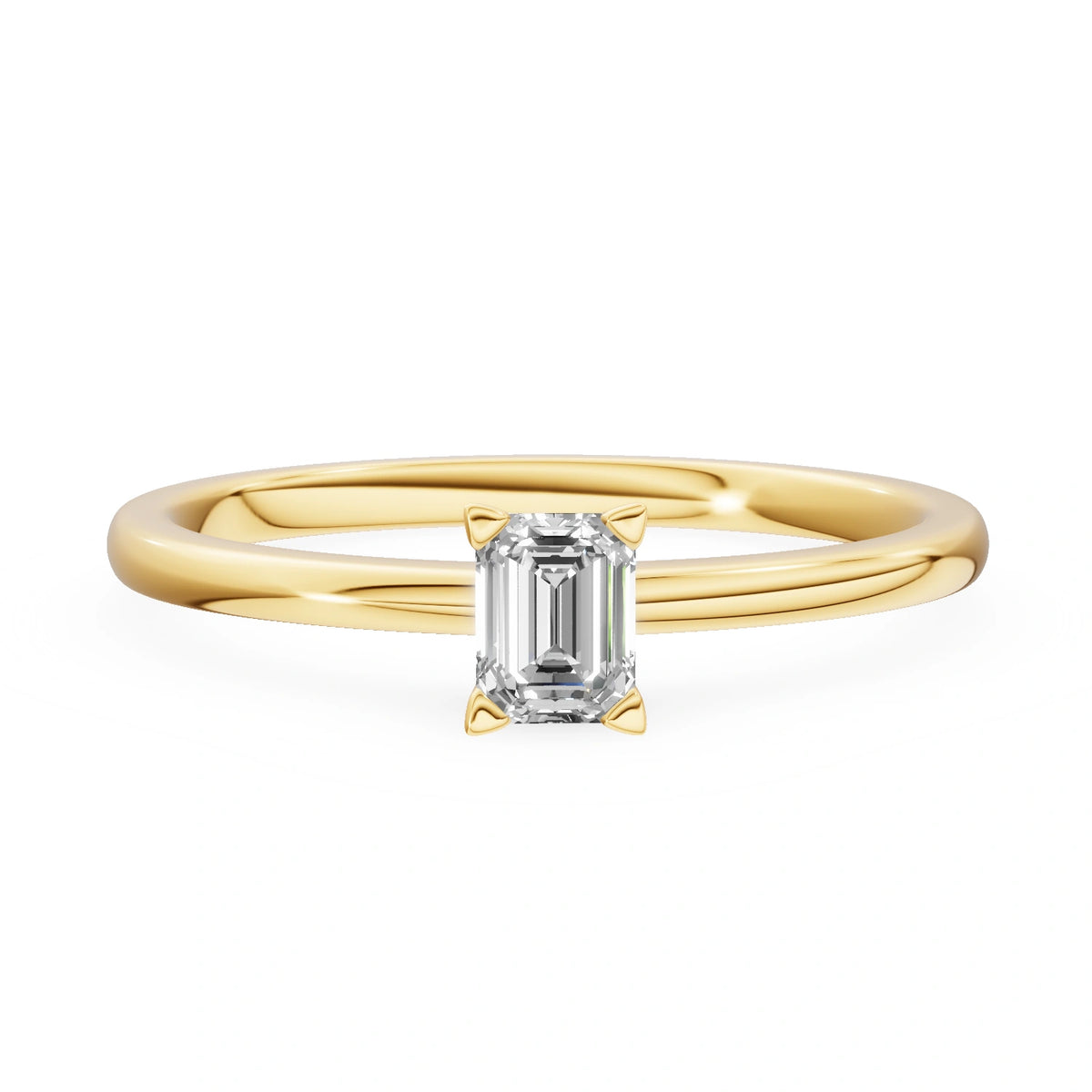 Gremari Seven Grace Verlobungsring aus Gelbgold mit 0,24 ct Labordiamant – Emerald