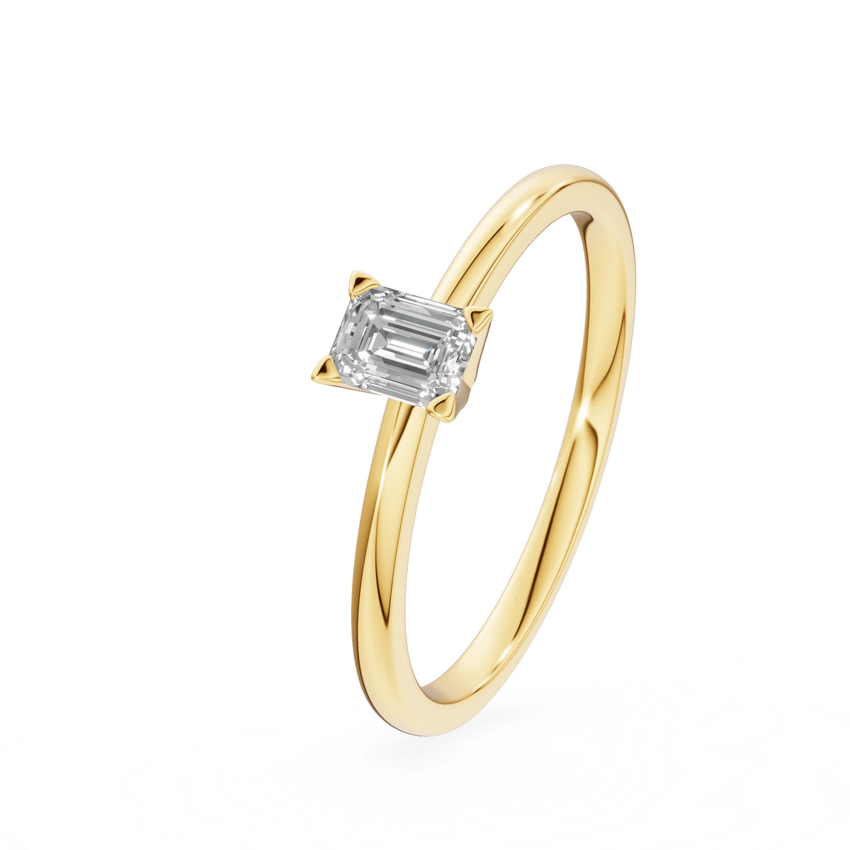 Gremari Seven Grace Verlobungsring aus Gelbgold mit 0,24 ct Labordiamant – Emerald