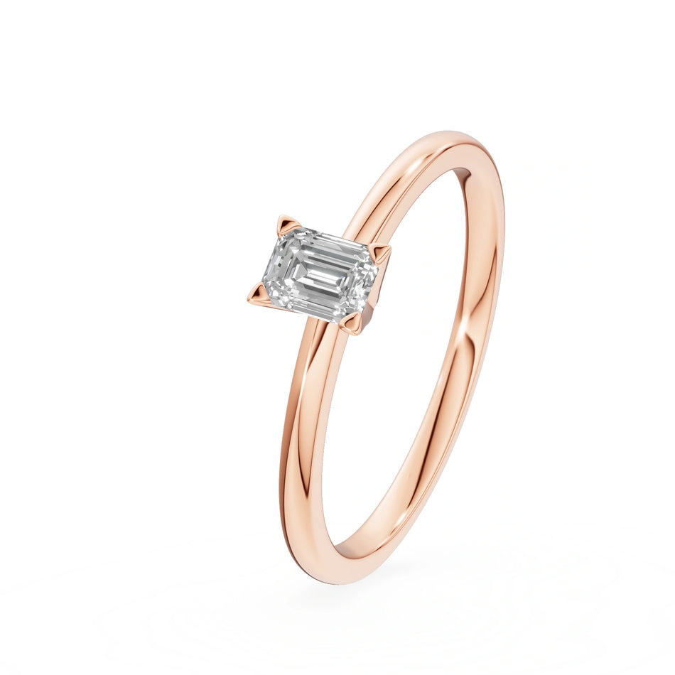 Gremari Seven Grace Verlobungsring aus Roségold mit 0,24 ct Labordiamant – Emerald